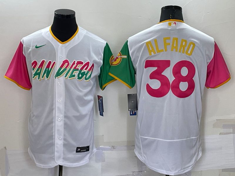 Cheap Men San Diego Padres 38 Alfaro White City Edition Elite Nike 2022 MLB Jerseys